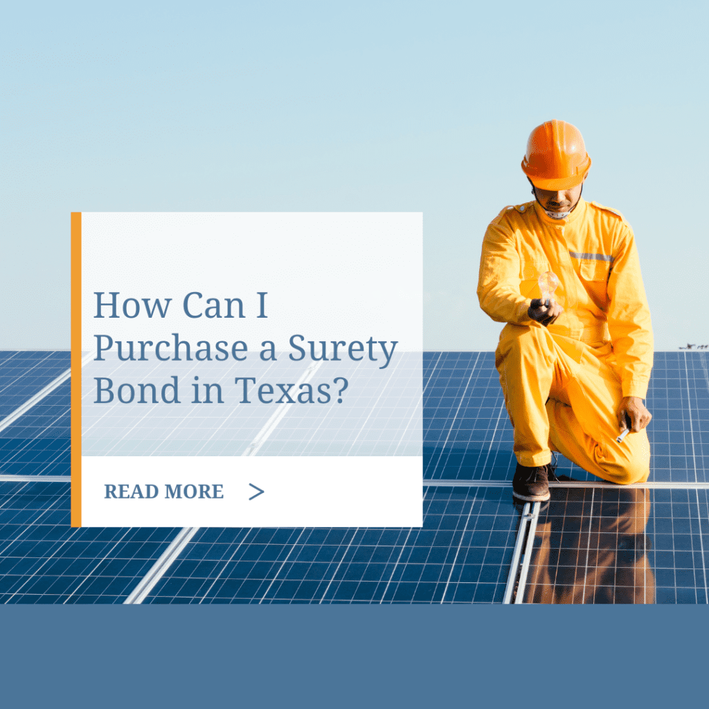 Surety Bond in Texas - How Can I Purchase a Surety Bond in Texas - Contractor Fixing a Solar Panel Board Blue Backgrounf