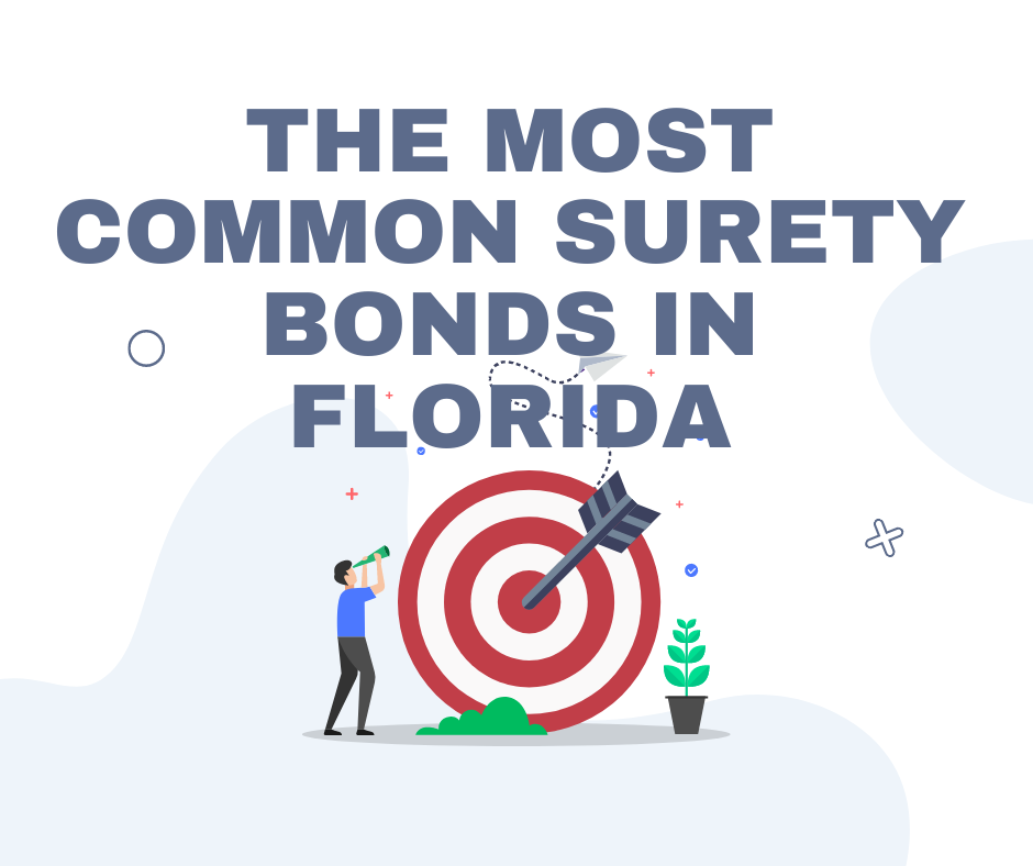 Florida Surety Bonds - What are the Most Common Surety Bonds in Florida? Posted on September 27, 2021 by BondWriter What is a Surety Bond for a Florida Contractor’s License - Arrow and Man in White Background