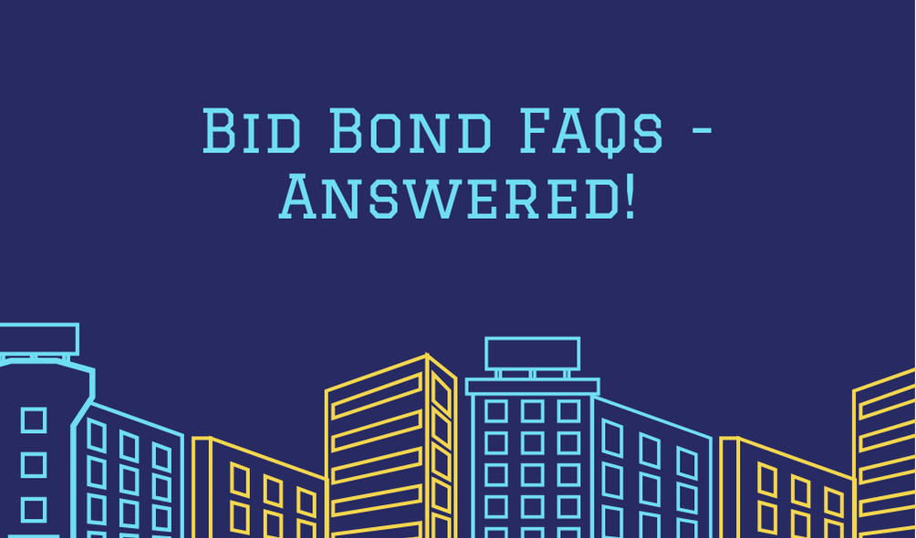 Bid Bonds - Are bid bonds mandatory - building outline in blue and yellow