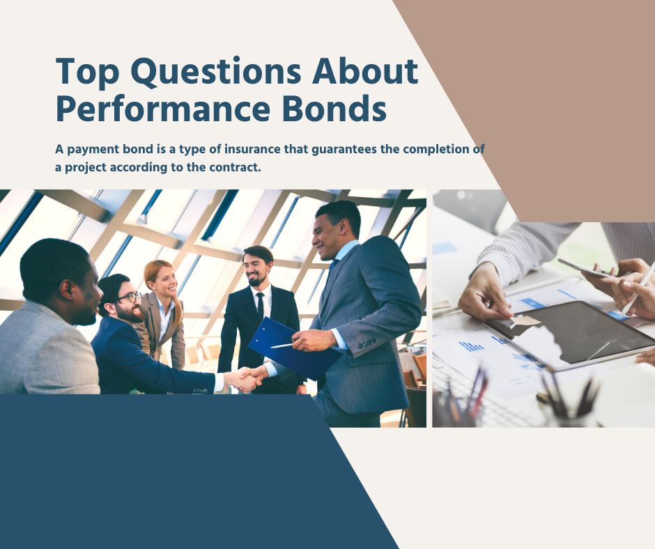 Performance Bonds - What is a Payment bond - men transacting in blue and white background