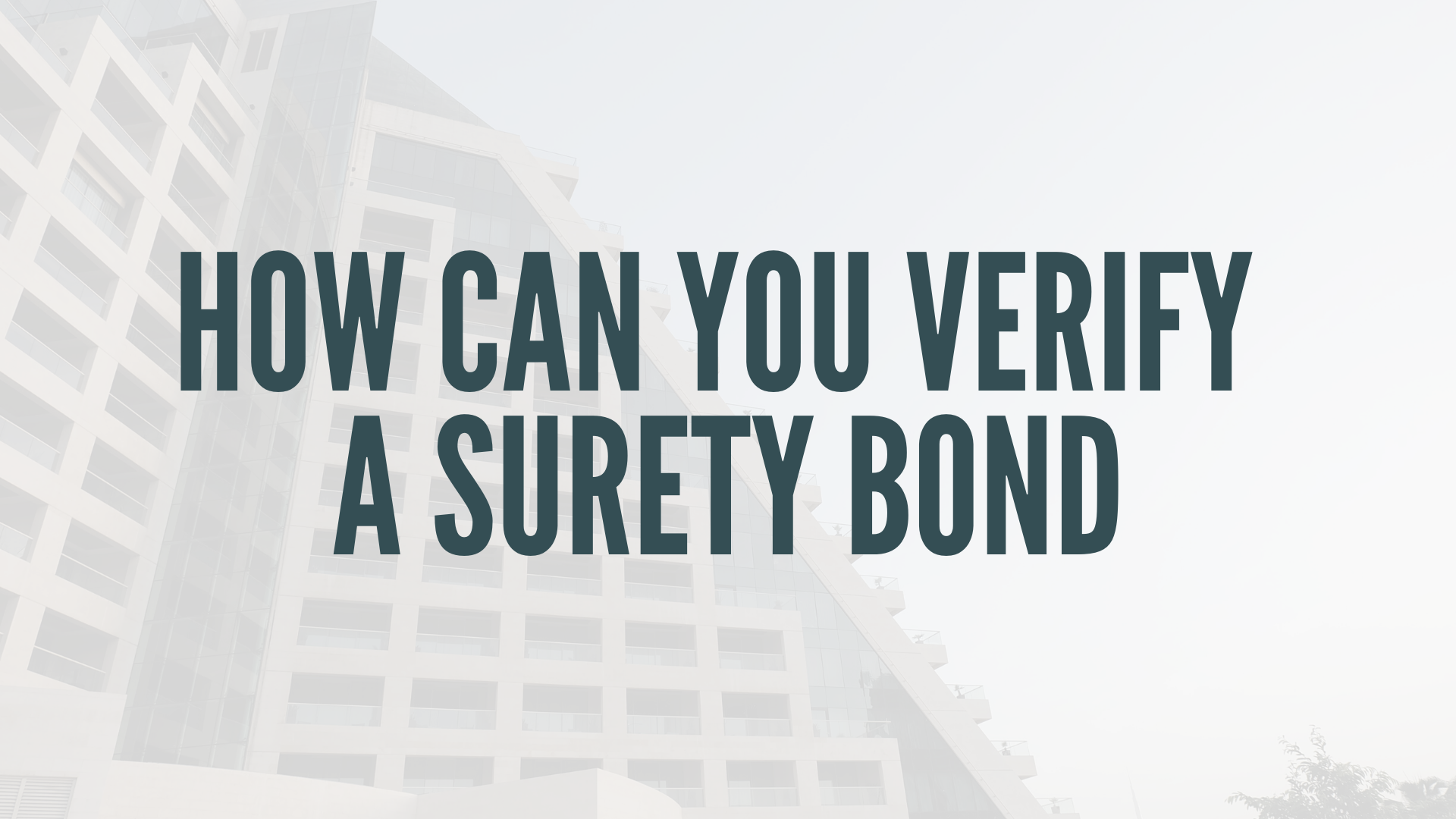 surety bond - How can a surety bond be verified - building in white hue