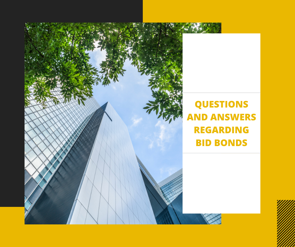 bid bond - what is the cost of a bid bond - tall building in yellow background