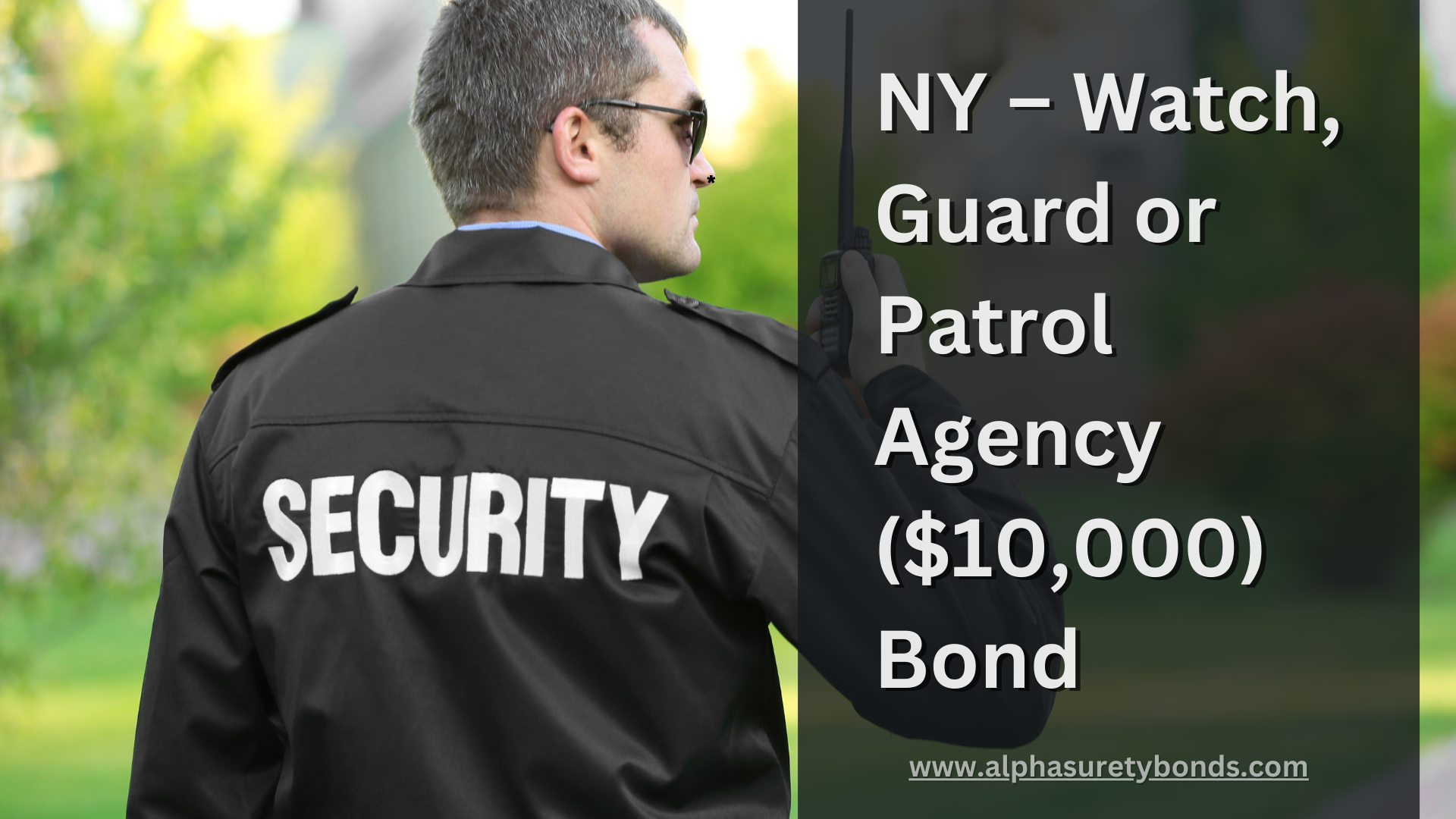 Surety Bond-NY – Watch, Guard or Patrol Agency ($10,000) Bond
